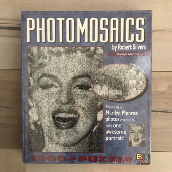 Marilyn Monroe 1000 Piece Jigsaw Puzzle Buffalo Photomosaics New Sealed 27" x 20 - Picture 1 of 2